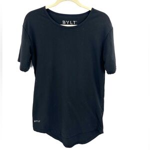 BYLT Mens Drop Cut Tee Shirt Size M Short Sleeve Black Athleisure Active Stretch